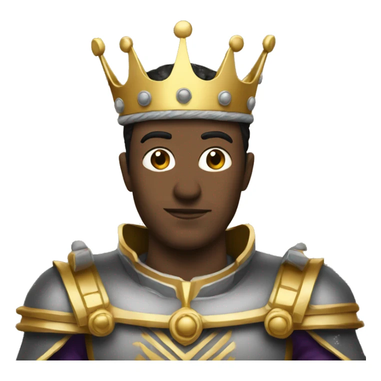 King Baldwin avec un masque de fer qui lève sa main sticker