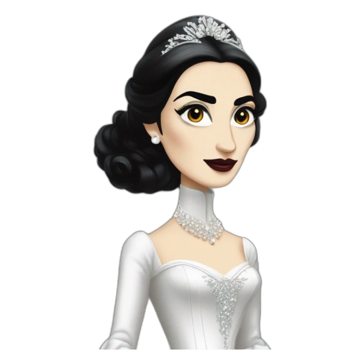 diamanda callas gothique jeune avec une robe noire et blanche sticker