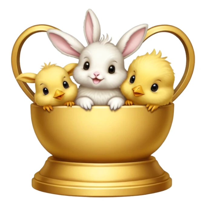 spring trophy with baby chicks and bunnies sticker