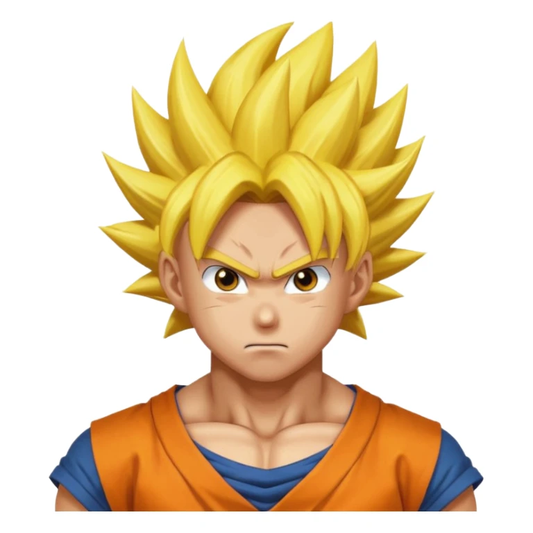 Goku's transformation with yellow hair emoji sticker