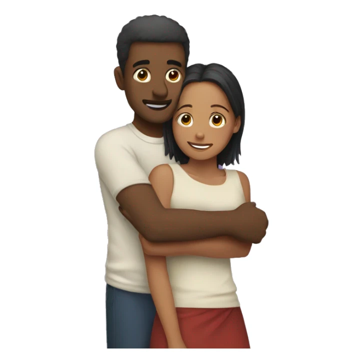 Cute hug between a man and a woman sticker