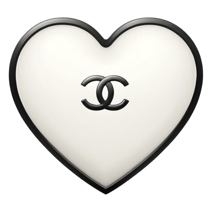 Chanel sport logo white heart sticker