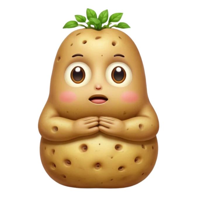 meditater potato creature many eyes sticker