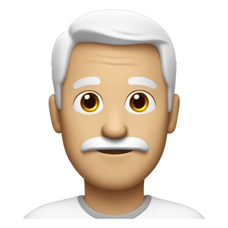 create a 50 year old white character with dark brown eyes with a mustache making an ok sign with his hand sticker