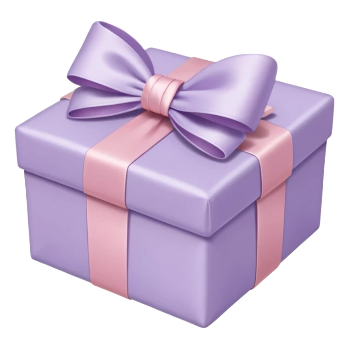 light lilac cute gift with a light pink bow sticker