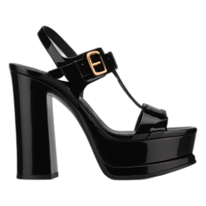 Ysl heel sandal  TRIBUTE PLATFORM SANDAL black PATENT LEATHER sticker