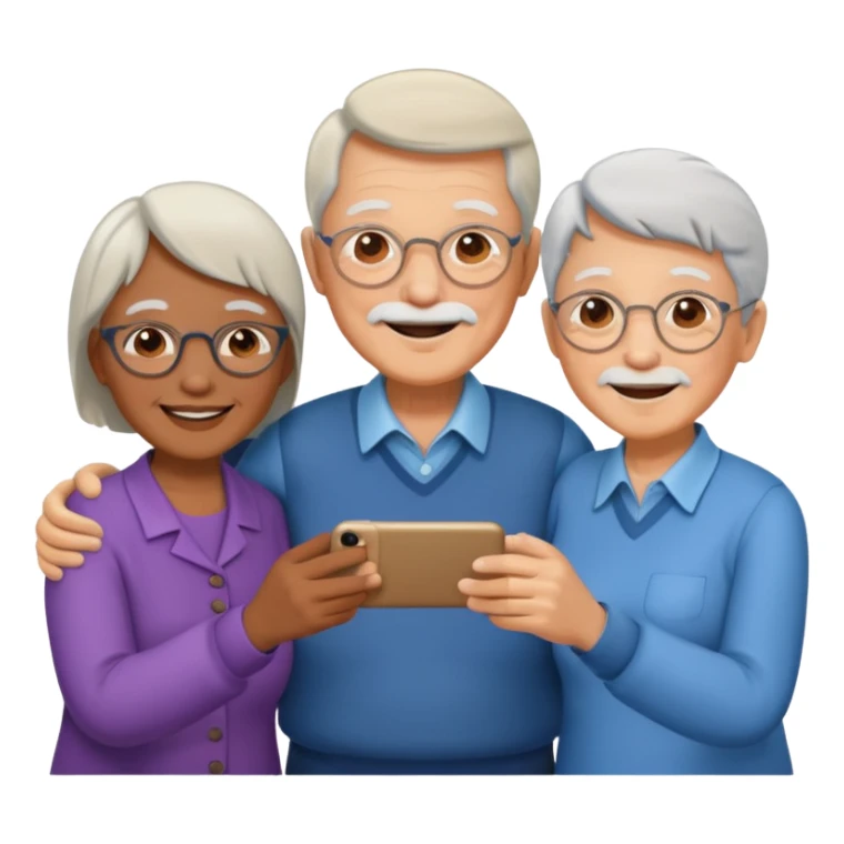 now a icon of three people isometric make all characters old demographic sticker