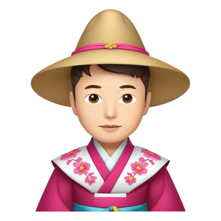 Elon Musk with gat hat and hanbok sticker