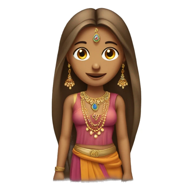 indian-girl-with-long-hair-and-long-face-wearing-earings sticker