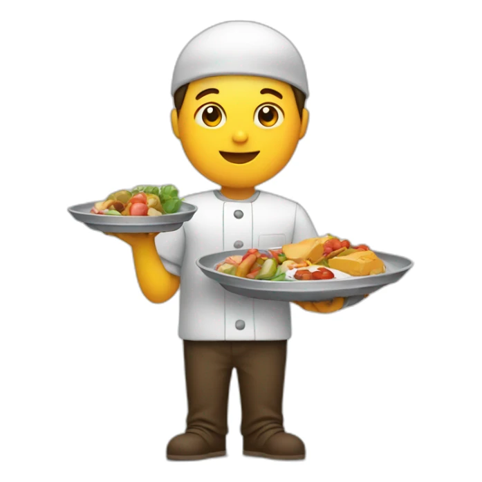 holding a tray with food in it sticker