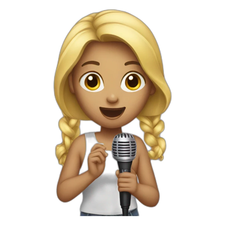 A girl holding mic and singing  sticker