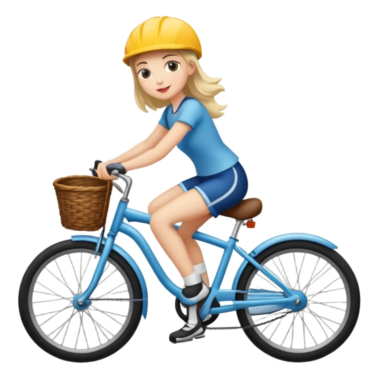 Girl riding bike sticker