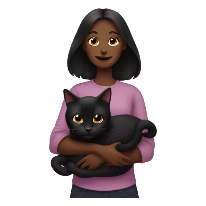 black cat with a girl sticker