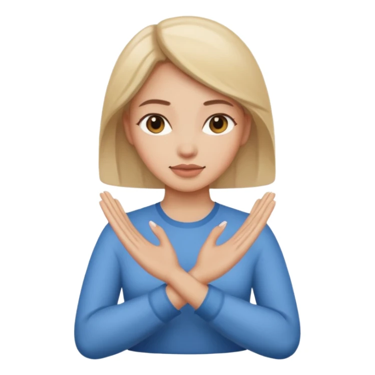 decision gesture women cross hands signal no sticker