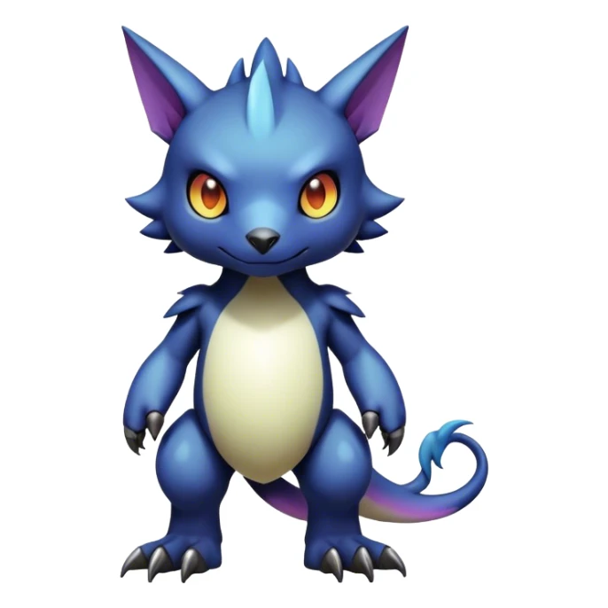 Cute cool colorful dark Digimon-animal-hybrid full body sticker