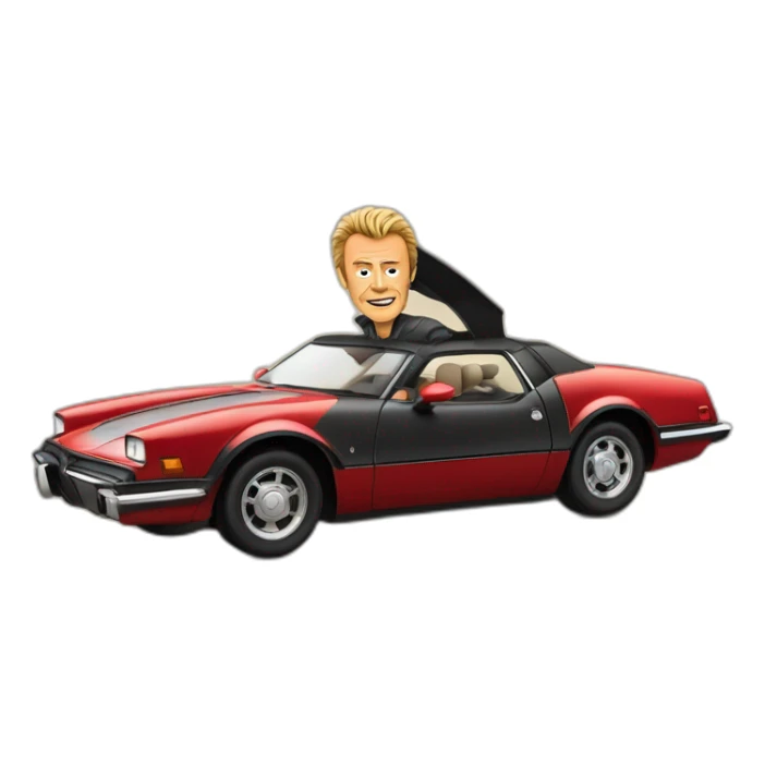 Johnny Hallyday sur le toit d'une voiture sticker