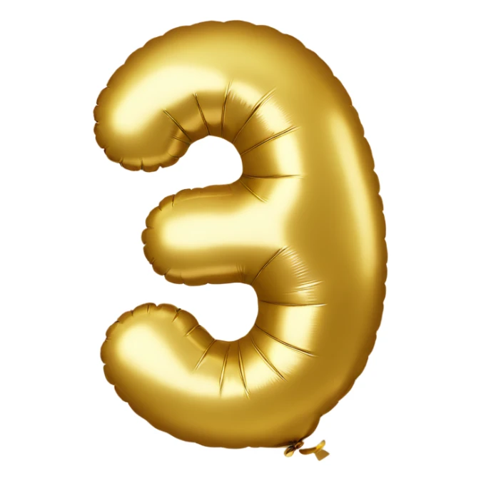 Golden balloon with number 8  sticker