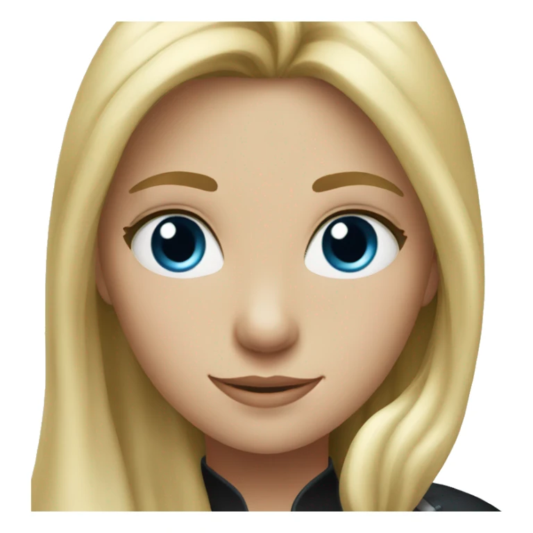 blonde girl with blue eyes and her black horse sticker