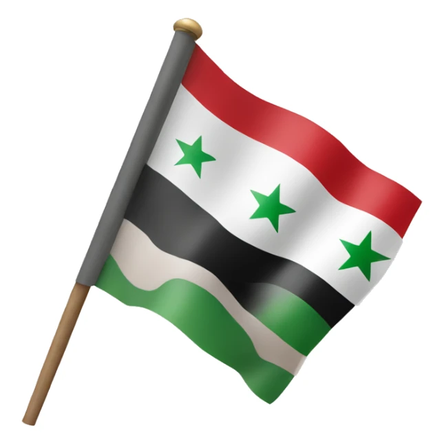 syria flag with 3 stars sticker