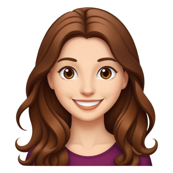 Long brown hair woman laughing sticker