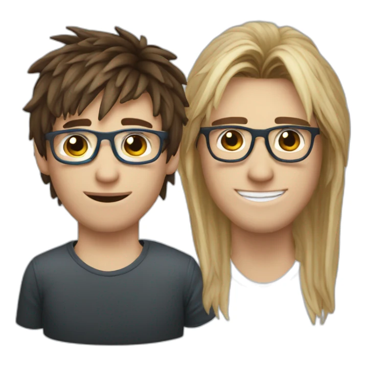 Guy with forsted vs blue spectacles messi hair with little mullets brown hair  sticker