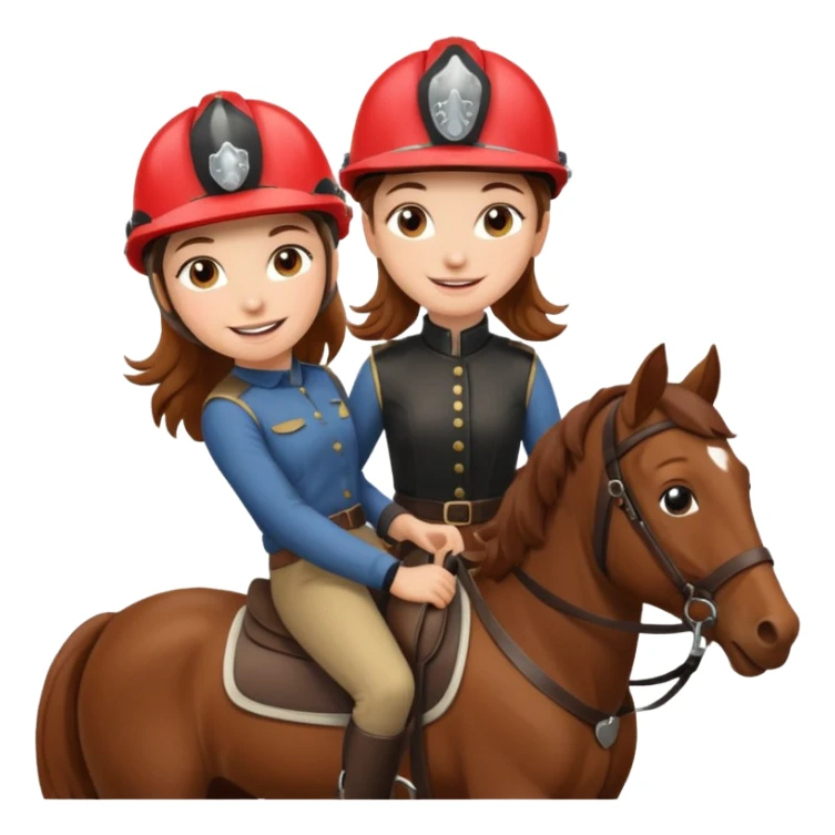 brown haired girl on a cheatnut hporse smiling' sticker