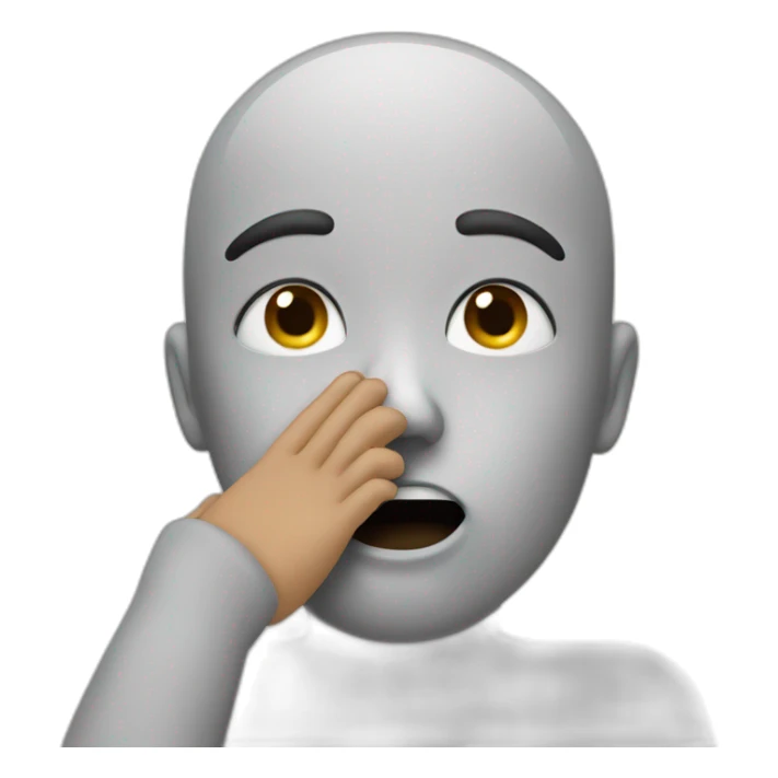 emotional and hand closed in front of mouth sticker