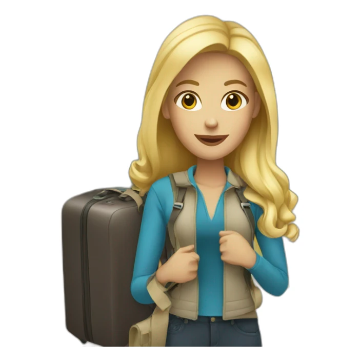  blonde woman travel sticker