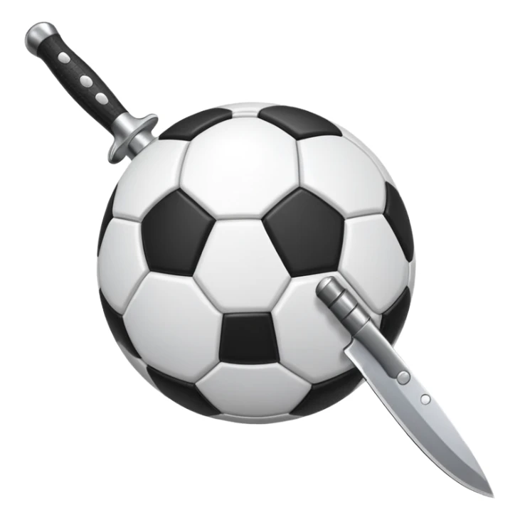 knife stuck in a soccer ball sticker