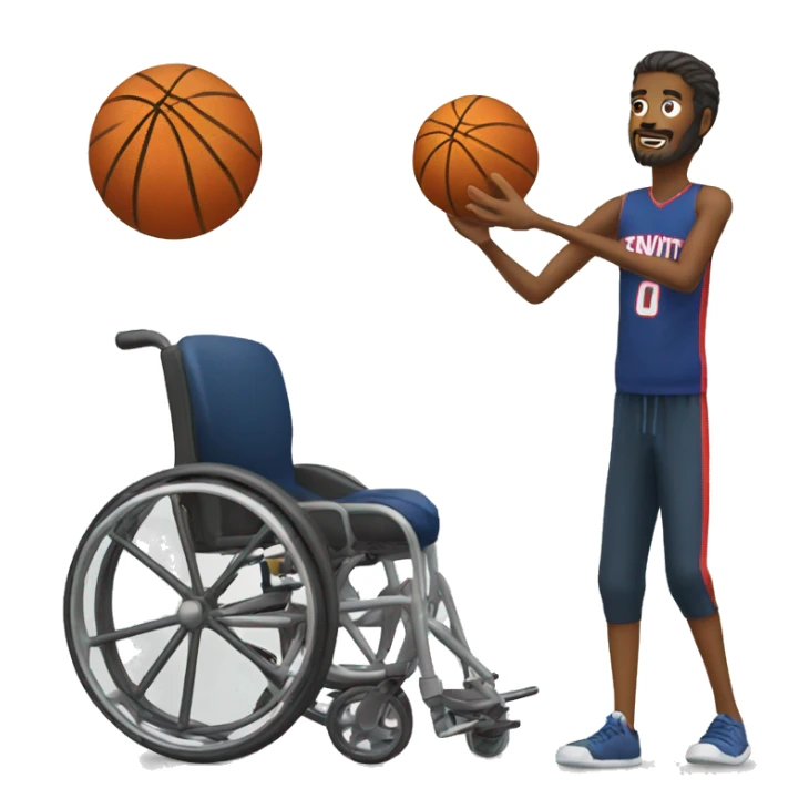 Wheel chair person playing basketball  sticker