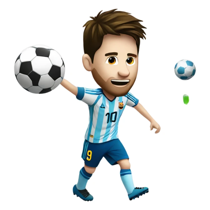 Messi kicking soccer ball into hospital sticker