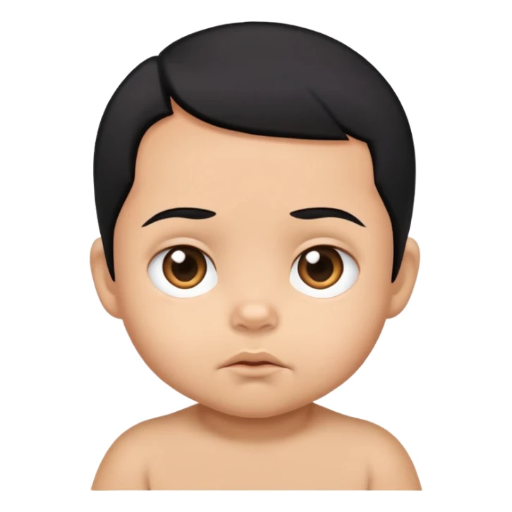 Judgmental baby with black hair and tan skin sticker