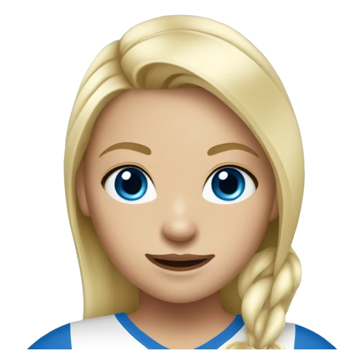 girl playing soccer blonde blue eyes sticker