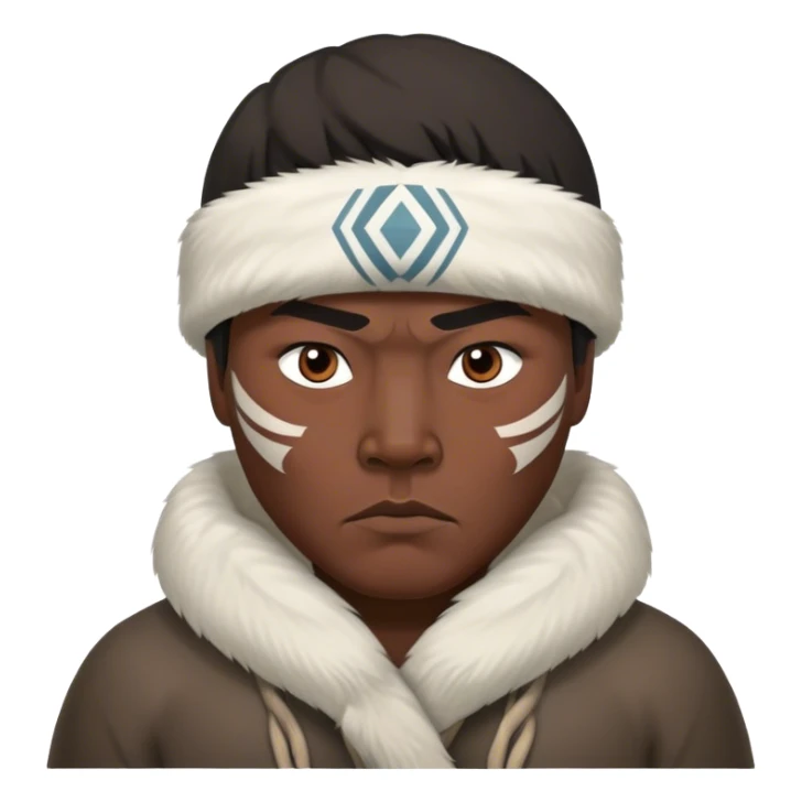 Inuit men photorealistic serious sticker