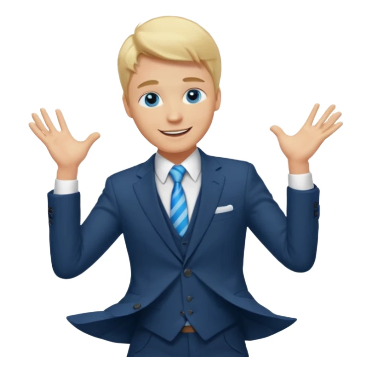 Blonde guy blue eyes dancing. Also wearing a suit and tie sticker
