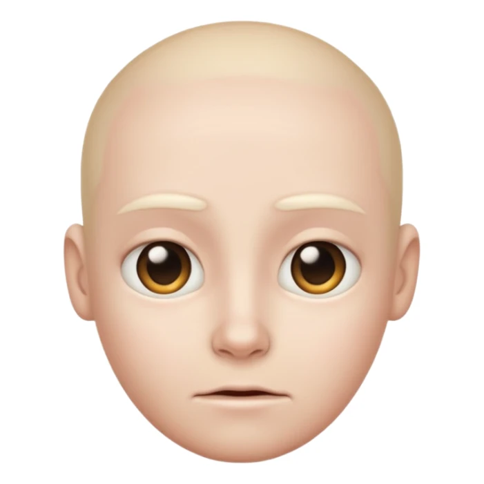 Human emoji with *NO* eyebrows staring into your soul  sticker