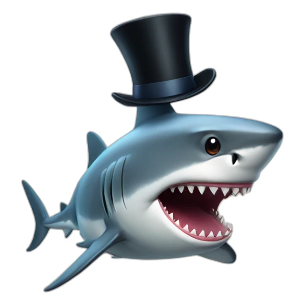 Shark with a top hat sticker