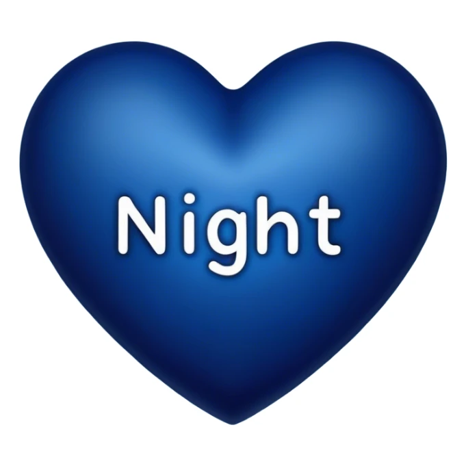 Dark blue heart with Night in the middle  sticker