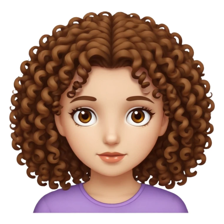 curly hair girl with brown eyes  sticker