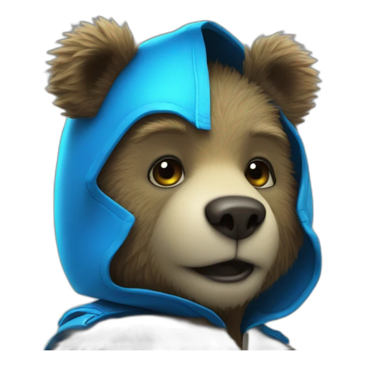 little blue neon punk bear peeking out sticker