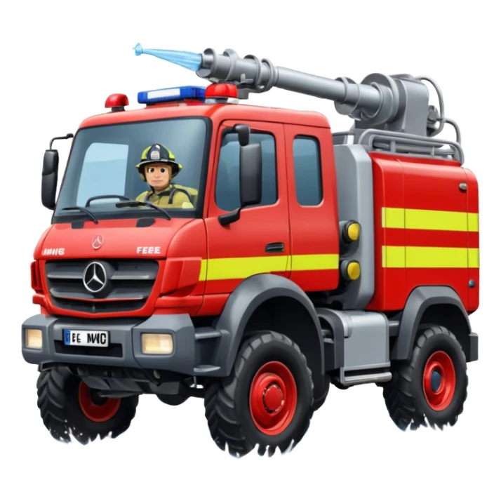machine water cannon Mercedes-Benz Unimog in UK sticker