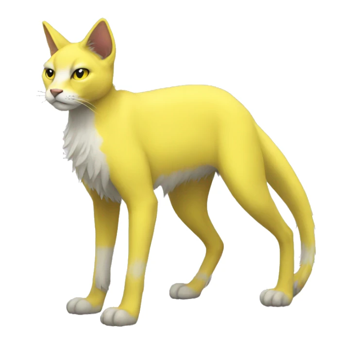 Yellow lombax-sergal-cat full body sticker