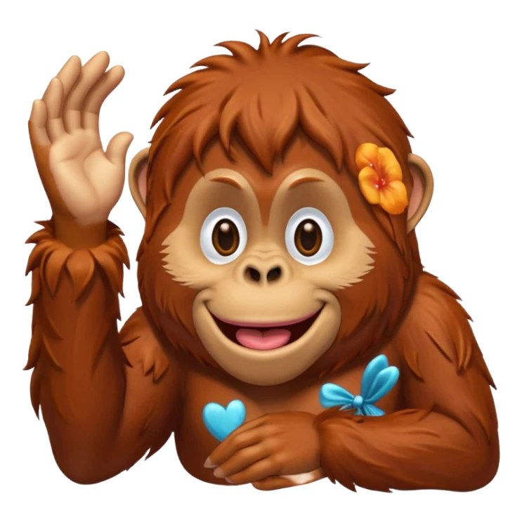 orangutang blowing kiss sticker