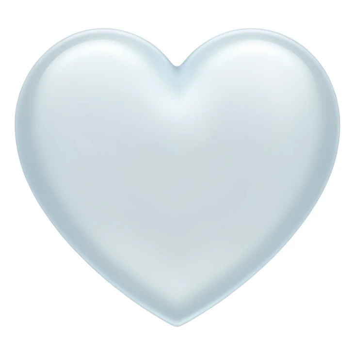 white heart with a frosted glass look sticker