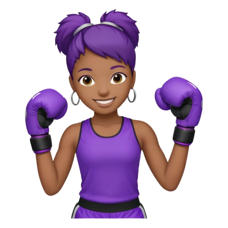 now make a girl whose black in purple kickboxing full shirt sticker