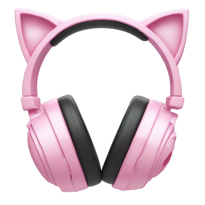 light pink cat ear gaming headphones sticker