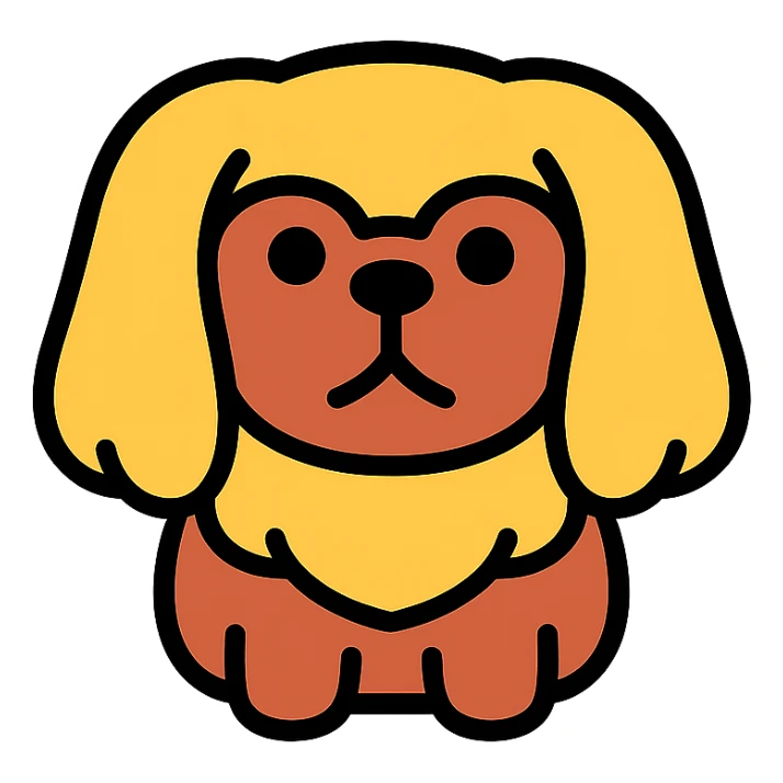 color outline icon of a Pekingese dog sticker