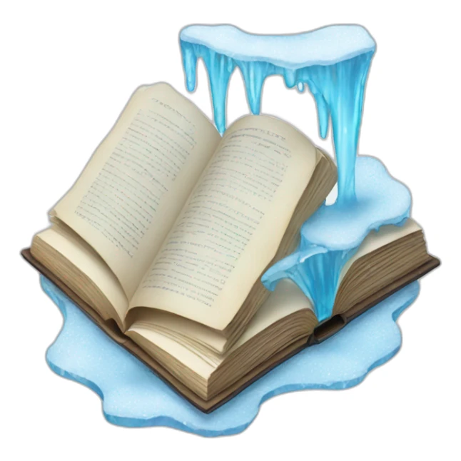 open book made of ice sticker