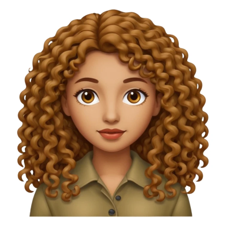 long hair light brown curly olive skin sticker