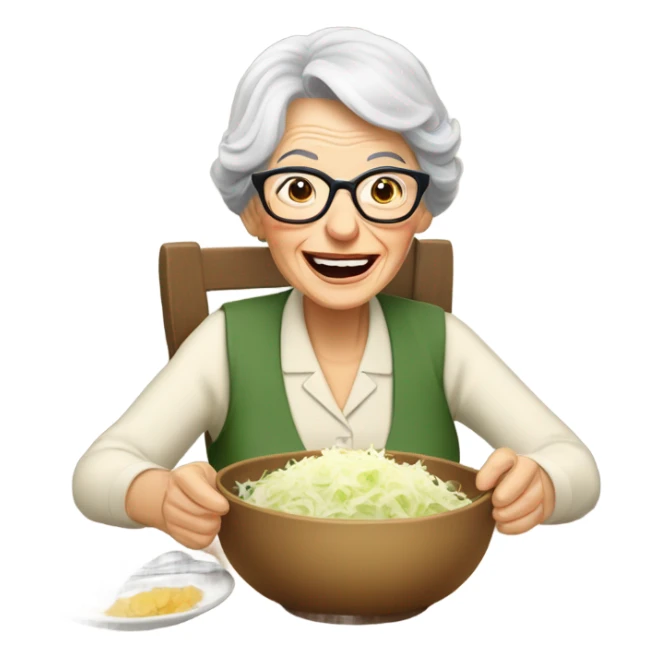 Grandma eating sauerkraut  sticker